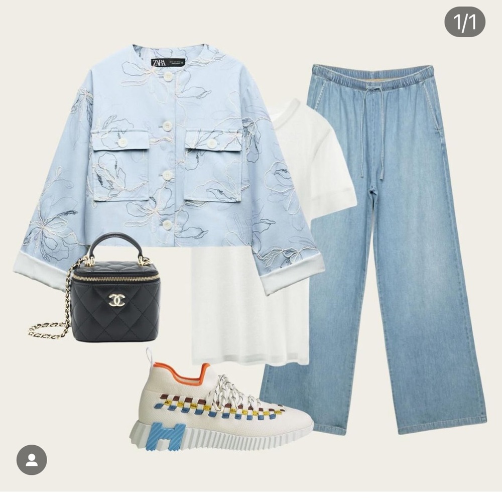 ZARA EMBROIDERED ROUND NECK JACKET - Picture 15 of 16